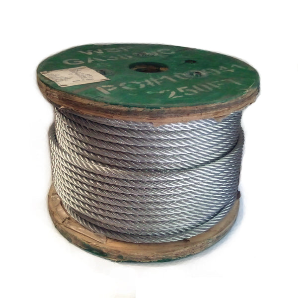 thumbnail image 2 of 3/8" X 250 Ft Galvanized Aircraft Cable – 7x19 EIPS Steel Core, Bulk Spool 2 of 3